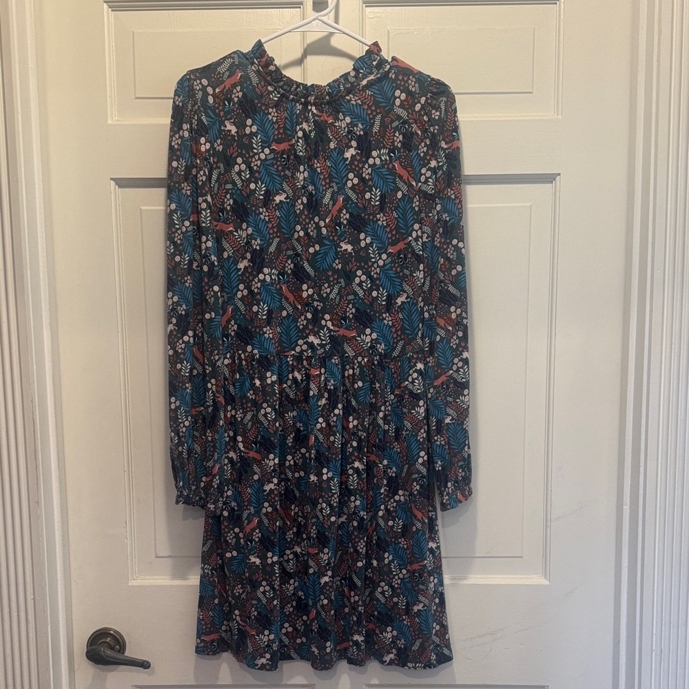 Boden Multicolor Floral Long Sleeve Dress
